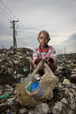 A portrait of a nine year old garbage collector in Nairobi.