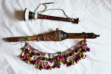Woodwind musical instruments played throughout Asia: The Surnai (bottom) and the Murli (top).