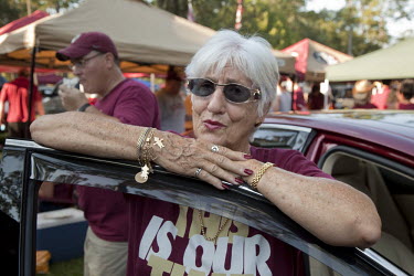 Connie St John, a former Florida State University (FSU) student, at a 'tailgate party' in Tallahassee, Florida, prior to a big FSU football game. She is a principal administrator in an elementary scho...