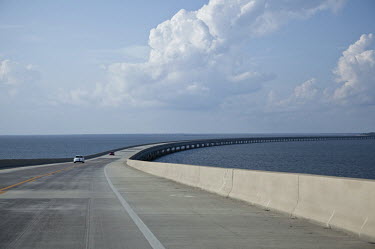 The bridge connecting St George's Island to the northern Florida mainland.