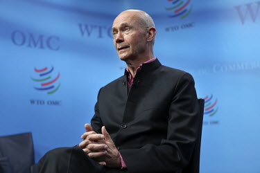 Pascal Lamy, Director of the World Trade Organisation (WTO), gives an interview.