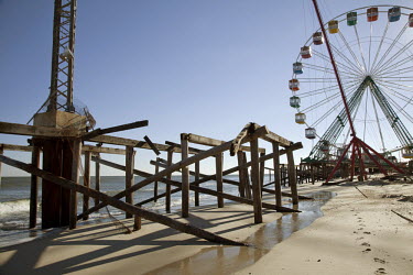 A closed amusement park at Seaside Heights, New Jersey, which was badly damaged when tropical storm Sandy hit the north eastern coastline of the United States on the evening of the 29th of October 201...
