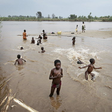 Children play in a river beside the road from Bujumbura to Bururi Province. This area is in one of the four provinces in Burundi are severly affected by Neglected Tropical Diseases such as Onchocerchi...