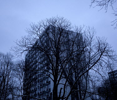 An apartment block in Warsaw.