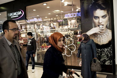 People shop at the Family Mall in Erbil, a Turkish built and owned project.