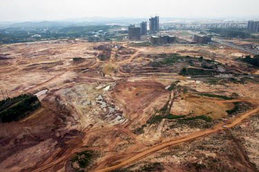 Land cleared ready for new residential complexes to be built in the city of Nanning.