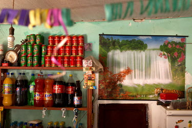 A poster of a waterfall hangs on the wall in a restaurant in Macha.   The people of Macha and surrounding communities carry on the pre-Columbian tradition of ritual fighting. The communities gather on...