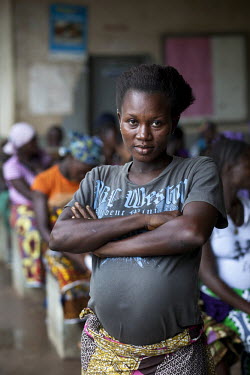 17 year old Aminata Kamala attends the ante-natal clinic at Masougbo Chiefdom Primary Health Unit in Bombali District. The unit is supported by H4+ (made up of UNAIDS, UNFPA, UNICEF, UN Women, WHO, an...