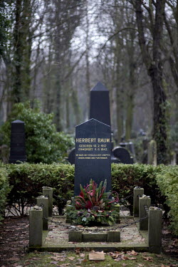 Herbert Baum's tombstone in the Weissensee Cemetery, the biggest Jewish cemetery in Europe. Baum was an anti-Nazi Jewish resistance leader who was murdered by the Gestapo in Moabit Prison on 11 June 1...
