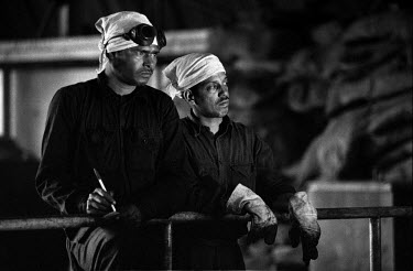 Employees at the Tata Steel works in Jamshedpur. This is the country's biggest and oldest steel works, employing some 26500 people.