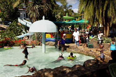 Children play in the water park in The Village Market which claims to be 'East Africa�s largest Shopping, Recreation and Entertainment destination'.
