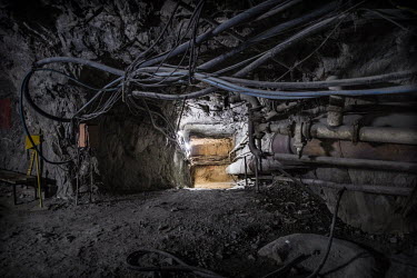 Cables and wires 900 metres underground at the NFCA's (Non-Ferrous Company Africa) Chambishi copper mine. The NFCA, a Chinese company, owns and operates several mines and plants in the Copperbelt. The...