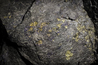 Copper ore (Chalcopyrite) mined from the NFCA's (Non-Ferrous Company Africa) Chambishi copper mine. The NFCA, a Chinese company, owns and operates several mines and plants in the Copperbelt. The Chine...