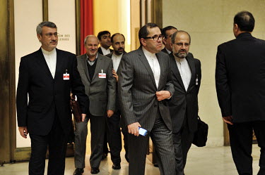 The Iranian delegation on its way to start negotiations at the Palais des Nations during the third, and ultimately successful, round of the E3/EU+3 Iran talks. The E3 / EU + 3 talks, which include the...