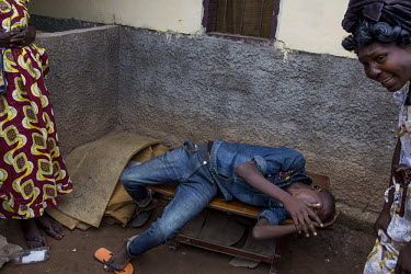 A mourner grieves at the funeral of Judge Modeste Martineau Bria who was killed by Seleka fighters in Bangui. The murder of Bria led to an outpouring of public anger at the reign of fear imposed by Se...