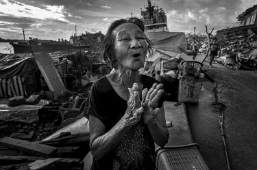 86 year-old Rosalina ives in a temporary shelter in Tacloban City. She has lost two members of her family. Typhoon Haiyan, or Typhoon Yolanda as it is known in the Philippines, was the deadliest typho...