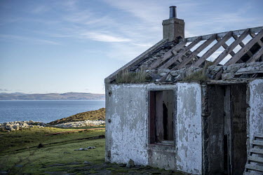 An abandoned building on Ailsa Craig, an uninhabited volcanic island that is the source of the granite used to make most of the world's curling stones, including those used every four years in the Win...