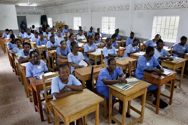 Students take classes at the Maternal Child Health Assistant School in Makeni. The school is supported by H4+ (made up of UNAIDS, UNFPA, UNICEF, UN Women, WHO, and the World Bank), which was formed to...
