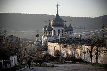 A Russian Orthodox church in the Tatar town of Bakhchisaray. Tatars have lived in Crimea for centuries but in 1944 Stalin punished the entire tatar population for collaboration wth the German occupier...