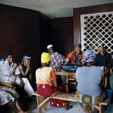An informal 'chief's court', which does not have recognised legal juristiction, sits in a dedicated ground floor room in the house of a paramount chief in Makeni.
