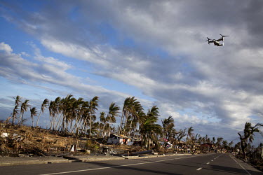 An American V-22 Osprey approaches Tacloban Airport during the relief effort following Typhoon Haiyan. Typhoon Haiyan, or Yolanda as it is known in the Philippines, made landfall on 8 November 2013 an...