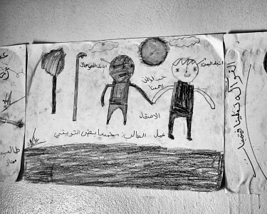 Drawings made by children at a school that caters for refugees. The United Nations Refugee Agency (UNHCR) has raised concerns over the record numbers of Ethiopians and Somalis flocking to Yemen, despi...