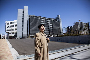 Hideko Hakamada, 80, elder sister of Iwao Hakamada, stands in front of Tokyo Detention Center where she has come to meet her brother. Iwao Hakamada (b. 1936) was arrested in August 1966 at the age of...