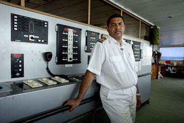 Captain Andrew Greentree of the RMS St Helena. There are only two remaining Royal Mail Ships, the other being Cunard's Queen Mary 2. The RMS St Helena is the only link to the outside world for the isl...