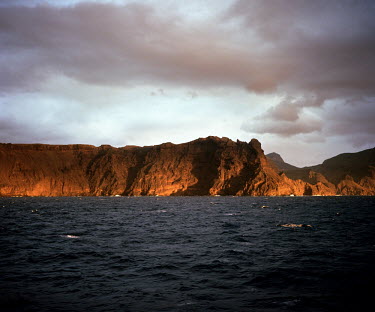 The sun sets on the island of St Helena.