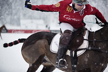 One of the world's best polo players, Hissam Hyder, in action during the final of the 30th Polo on Snow World Cup. The team he plays for, Team Cartier, won the match securing victory, against Team Ral...