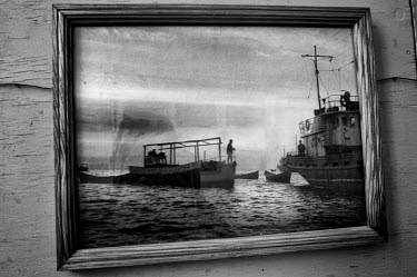 An old photograph of fishing boats on the Aral Sea. During the 1950s and the 1960s the rivers that feed the Aral Sea (the Amu Darya and the Syr Darya) were diverted for irrigating cotton and other cro...