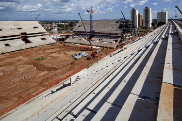 Construction work at the Estadio Pantanal a new stadium built on the site of the Estadio Governador Jose Fragelli (Verdao).