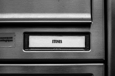 A letter box for iTunes, a company operated by Apple Inc, at number 31-33 Sainte Zithe Street.