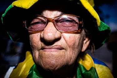 An elderly fan at the Mexico vs Netherlands match in Fortaleza. The Netherlands won the game 2:1.
