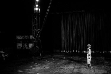 A young clown prepares for the last show of the night at the Emprye Family Circus show in Fortaleza. The Empyre Family Circus is the 5th generation of the travelling show. Most of the performers are m...