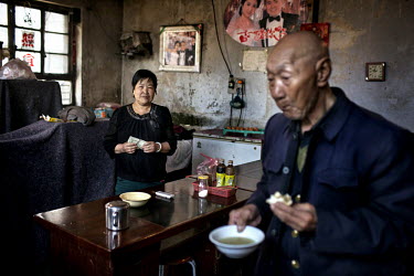 Customers in a restaurant at a residential complex housing workers, and their dependants, of the Datong Coal Mine Group's (Tong Mei) Yong Ding Zhuang coal mine.