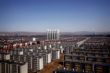A newly completed housing complex called New Ping Wang, built for people working for the Datong Coal Mine Group's (Tong Mei) Mei Yukou coal mine.