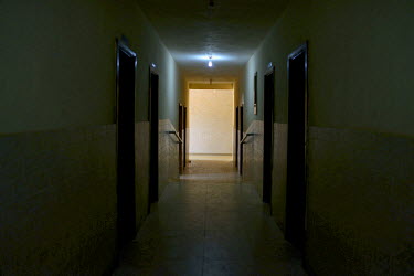 The corridor from the main entrance of Makeni General Hospital to the isolation ward where suspected Ebola patients are being kept.   Sierra Leone is one of three countries severely affected by the Eb...