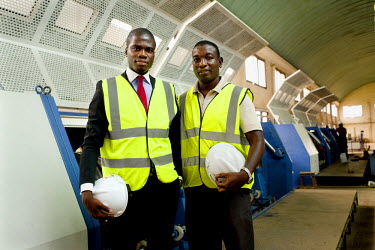 Roy Quartey-Papafio (left), Chief Operating Officer, and Sylvanus Aveh, Director of Engineering Operations, at Reroy Cables, a producer of electrical cables. By making use of a collateral registry, es...