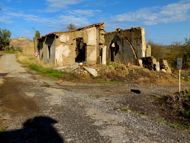 The deserted village of Agios Nicolaos, from where its Greek Cypriot inhabitants fled in 1974. It is now in the UN Buffer Zone that separates the Greek and Turkish parts of the island.