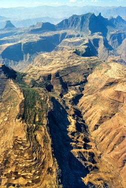 The Simien Mountains National Park, home to a number of endangered species. The park includes Ras Dashan (4533 m), Ethiopia's hightest point and a world heritage site.
