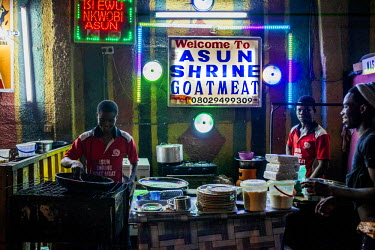 A food stall at the Sunday Jump concert by Femi Kuti at the African Shrine club.
