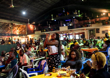 The audience at the Sunday Jump concert by Femi Kuti at the African Shrine club.
