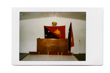 A Polaroid image of the office of the District Court in the village of Kwikila, Central Province. Each day courts in Papua New Guinea hear many cases of rape, torture and domestic violence that affect...