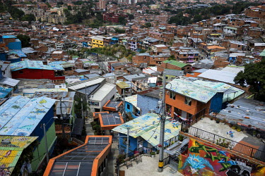 A 384-metre-long escalator in Comuna 13, the most dangerous district in Medellin. In 2006, the city built a public library, a new school, public green spaces, and improved access to transportation thr...