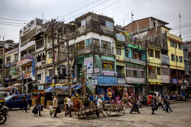 A busy street scene in Jaigaon, a border point between India and Bhutan, which is one of the main smuggling routes for tiger parts trafficked between India and China.