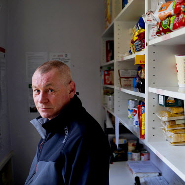 Stuart Hudson, manager of a distribution centre which supplies 27 foodbank centres around County Durham in the northeast of England.'There is a full spectrum at food banks, you can't stereotype people...