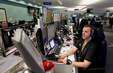 Paramedic Lee Davis working the HEMS (Helicopter Emergency Medical Service) dispatch at London Ambulance Service.    London's Air Ambulance, also known as London HEMS (Helicopter Emergency Medical Ser...