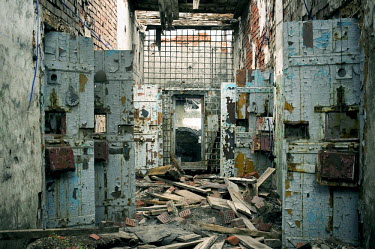 The interior of the abandoned Kalargon prison, built in 1953, on the outskirts of Norilsk. In 1936, the Soviet Union started to build a metallurgical complex around the settlement of Norilsk. Much of...