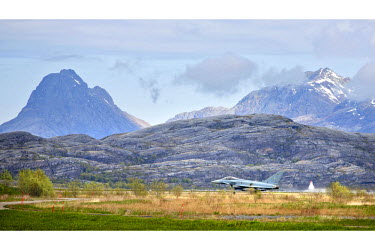 A German Eurofighter Typhoon taxis at Bod airport in Norway. The military Arctic Challenge Exercise 2015 (ACE 15) is a large crossborder exercise, with flights in Norway, Sweden and Finland. Airforce...